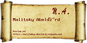 Malitsky Abelárd névjegykártya